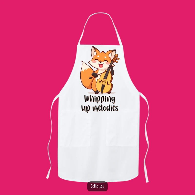 Funny Fox Cello Chef Apron: Cook With A Grin Gift