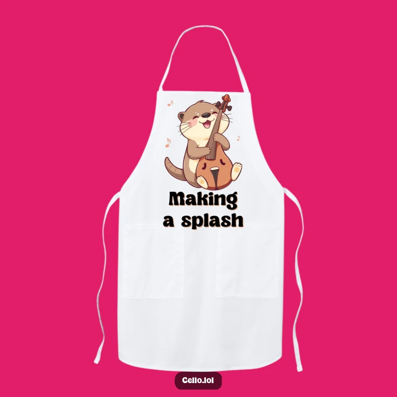 Funny Otter Cello Chef Apron: Cook With Musical Fun Gift
