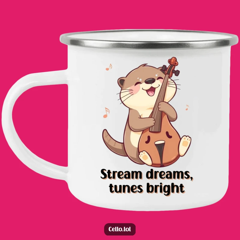 Rugged Funny Otter Cello Camp Mug: Adventure With Musical Joy Gift