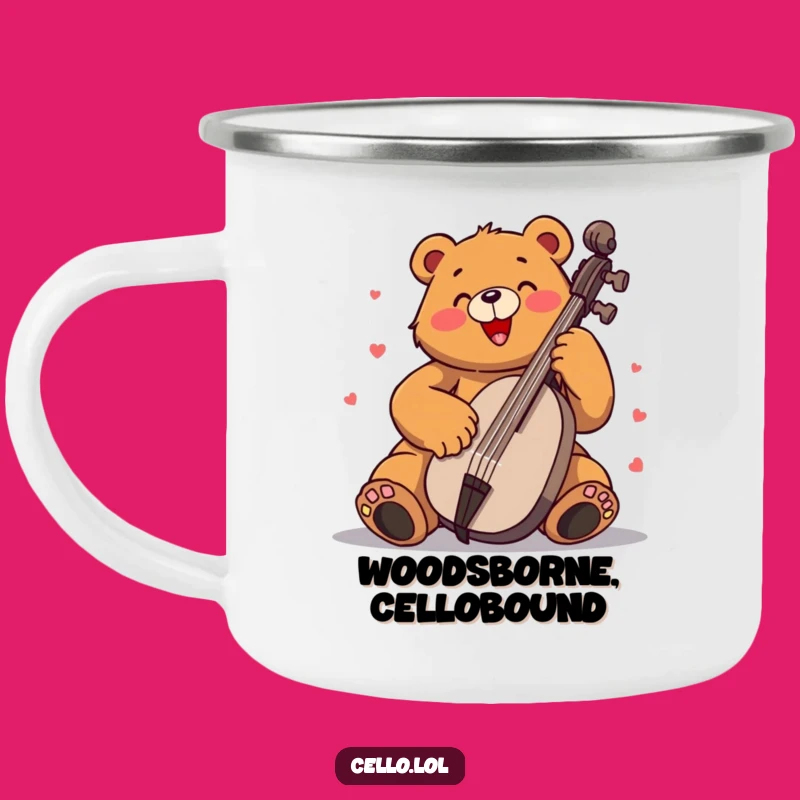 Rugged Funny Bear Cello Camp Mug: Adventure With Musical Joy Gift