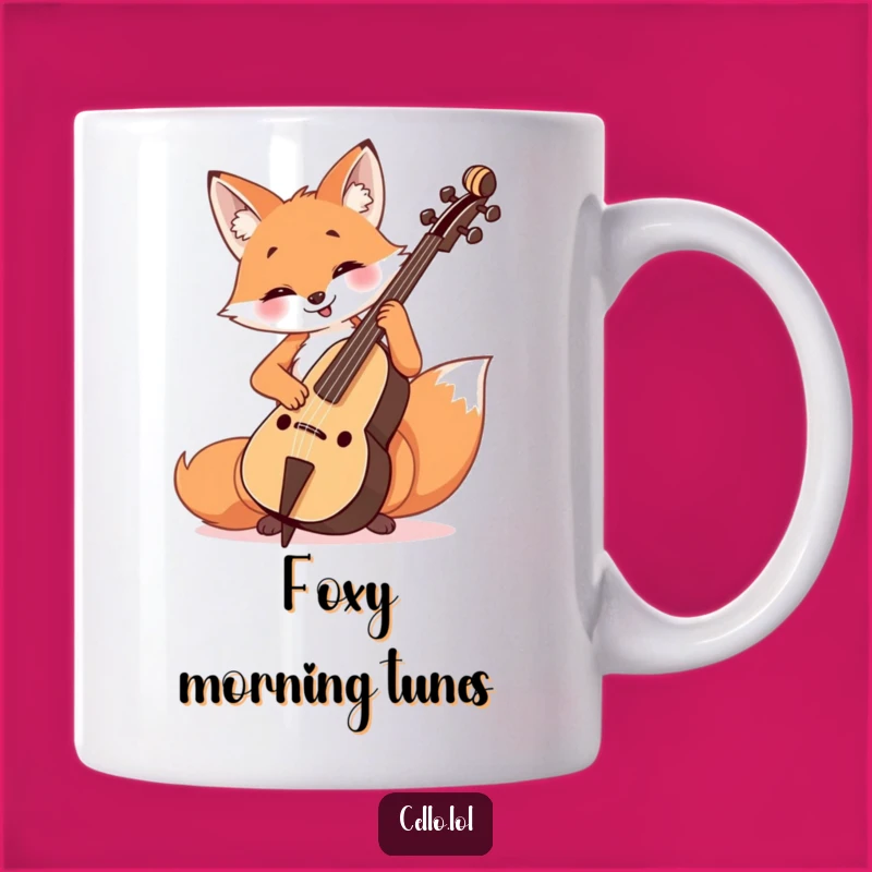 Funny Fox Cello Player Mug - Cheerful Musician & Humorous Gift