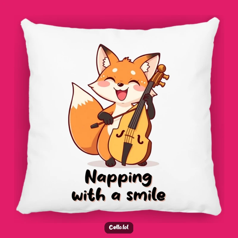 Comfy Funny Fox Cello Pillow: Musical Joy And Softness Gift