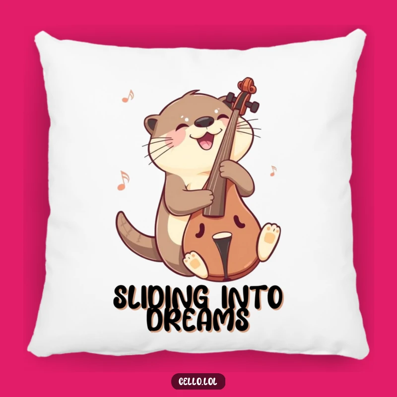 Comfy Funny Otter Cello Pillow: Musical Joy And Softness Gift