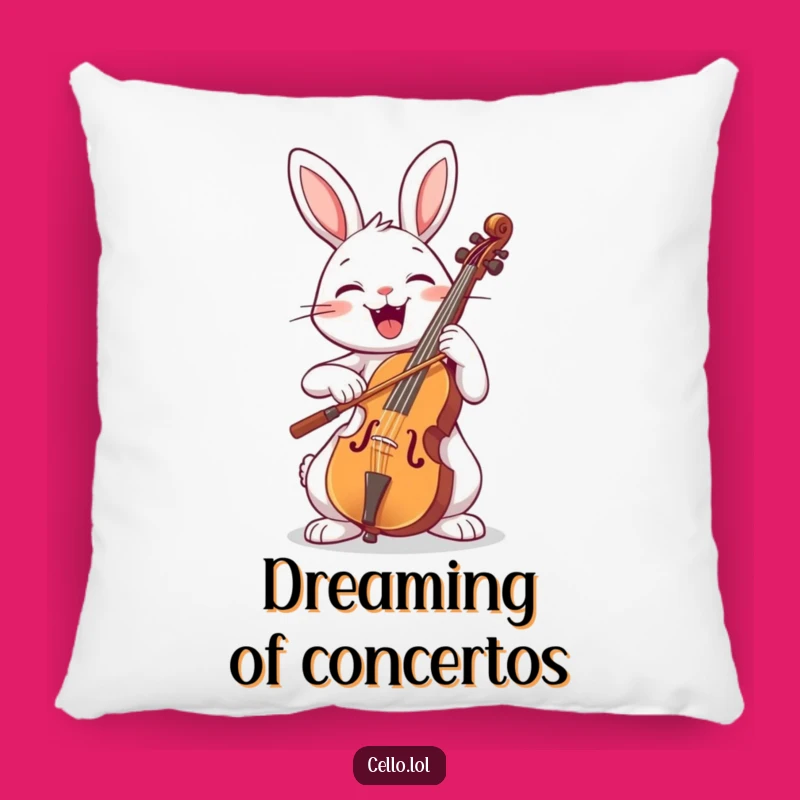 Funny Rabbit Cello Pillow - Cozy Comfort Meets Musical Merriment in This Hilarious Design