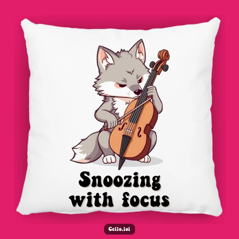 Funny Wolf Cello Pillow - Focused Comfort for the Dedicated Musician