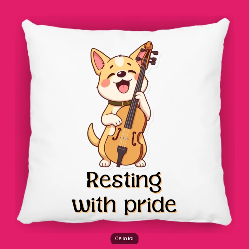 Comfy Funny Dog Cello Pillow: Musical Pride And Softness Gift