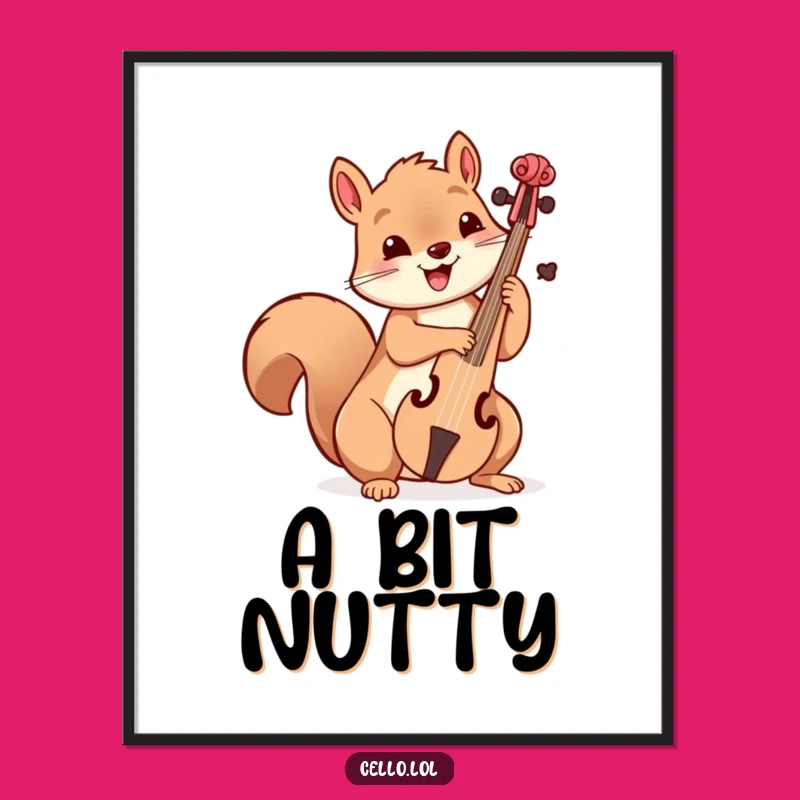 Funny Squirrel Cello Digital Art - Instant Playful Delight for Your Walls