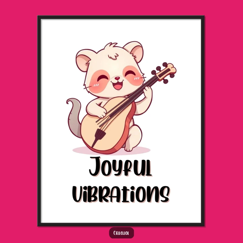 Funny Cello Digital Art - Instant Happy Plucking Joy for Music Lovers