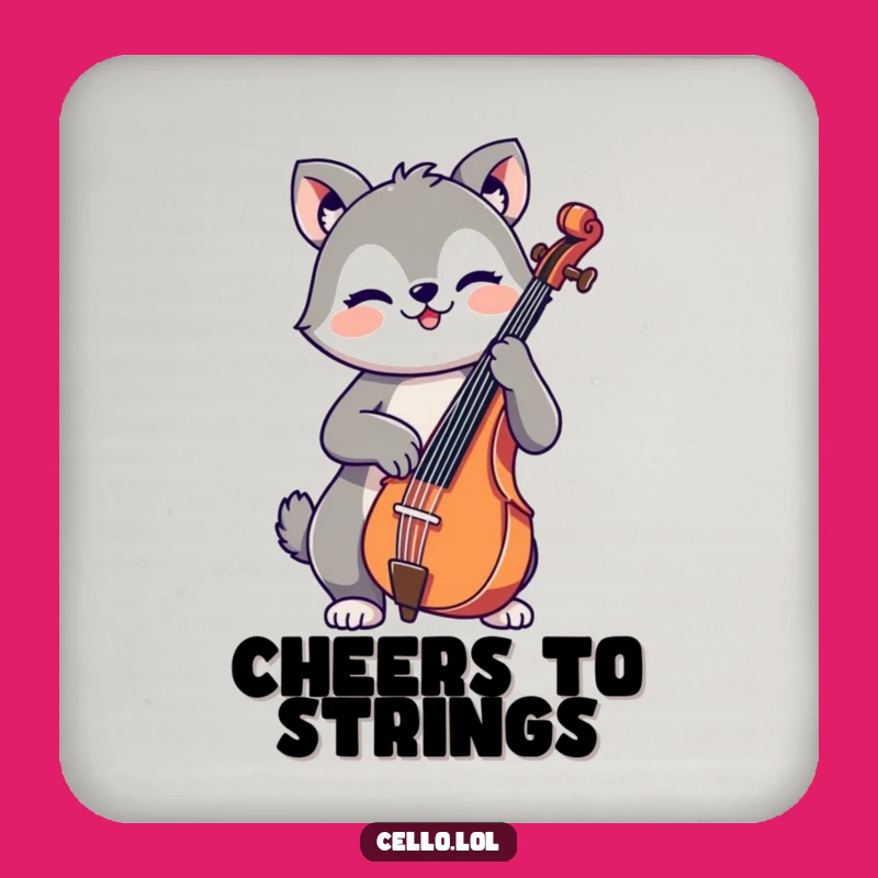 Funny Cello Animal Drink Coaster Set - Protect Surfaces with Musical Charm