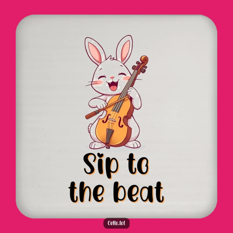 Funny Rabbit Cello Coasters - Protect Your Surfaces with Musical Merriment
