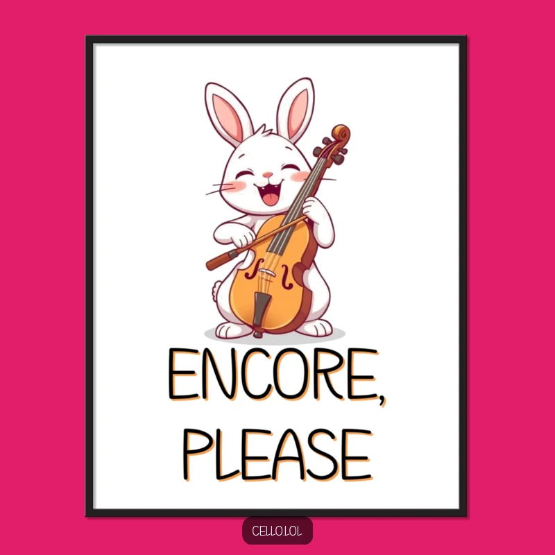 Funny Rabbit Cello Poster - Inject Musical Joy and Humor into Your Wall Decor