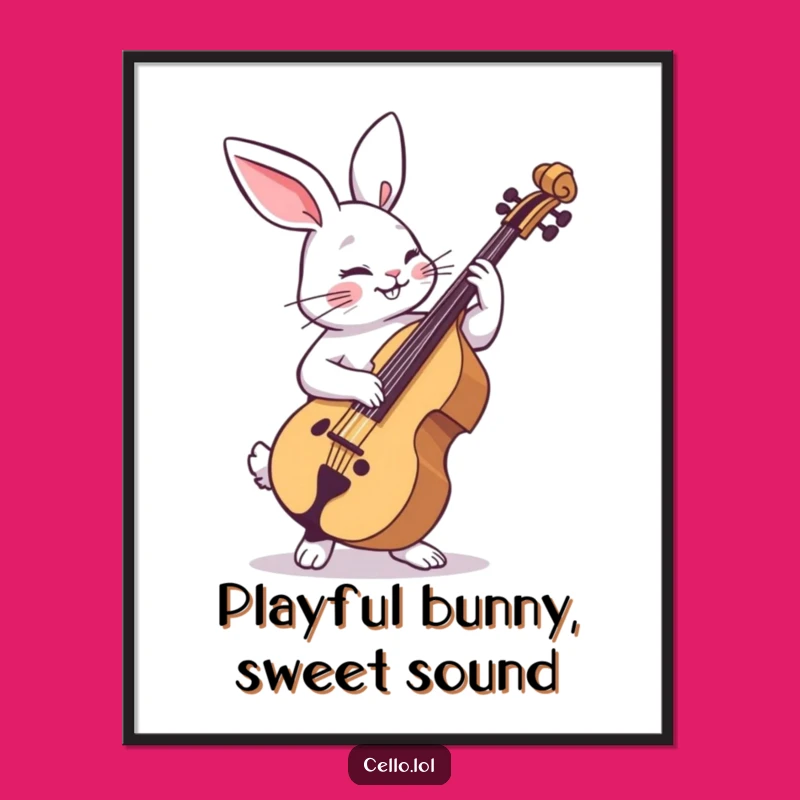 Funny Rabbit Cello Dancer Poster: Lively Musical Art Gift