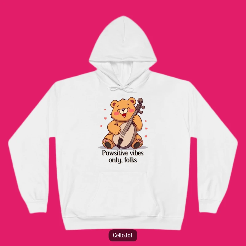 Cozy Funny Bear Cello Hoodie: Warm Up With Musical Joy Gift