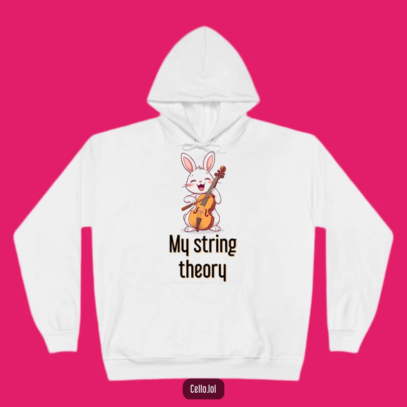 Cozy Funny Rabbit Cello Hoodie - Your Go-To Funny Gift for Chilly Music Sessions
