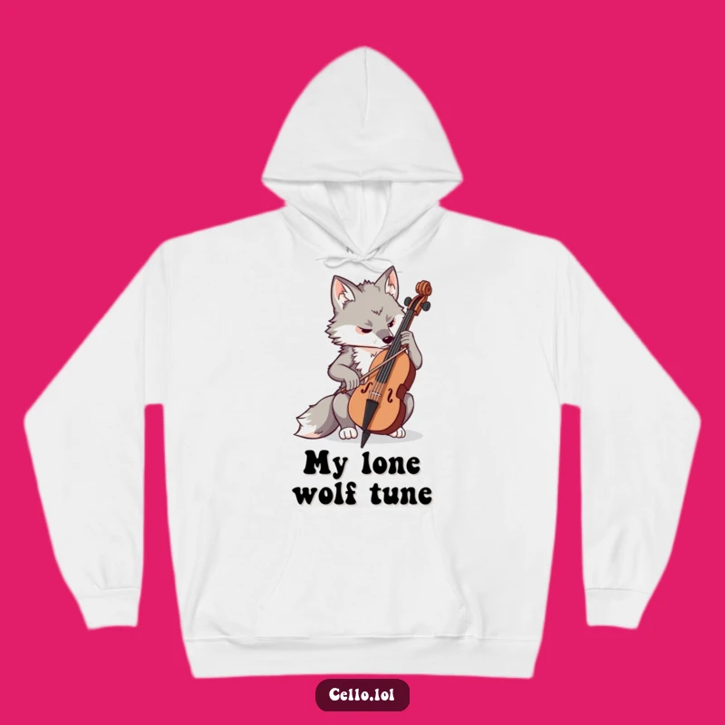 Cozy Funny Wolf Cello Hoodie - Stay Focused and Warm with This Intense Design