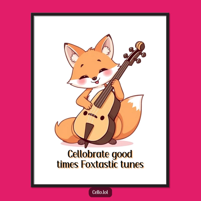 Free Printable Wall Art: Fox Cellist - Funny Downloadable Music Decor