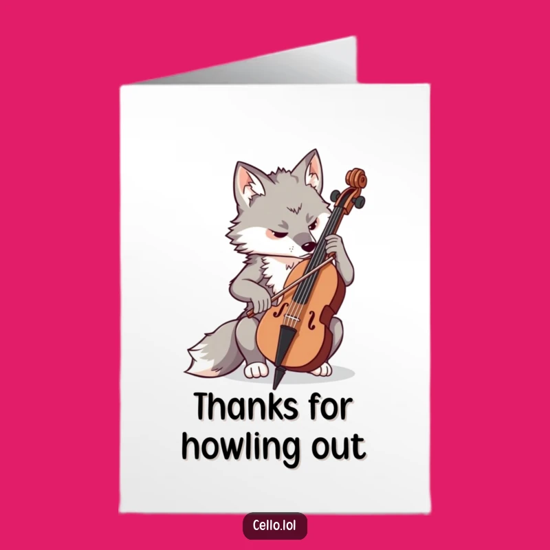Free Printable Thank You Card: Wolf's Concentrated Thanks, Downloadable for Grateful Melodies