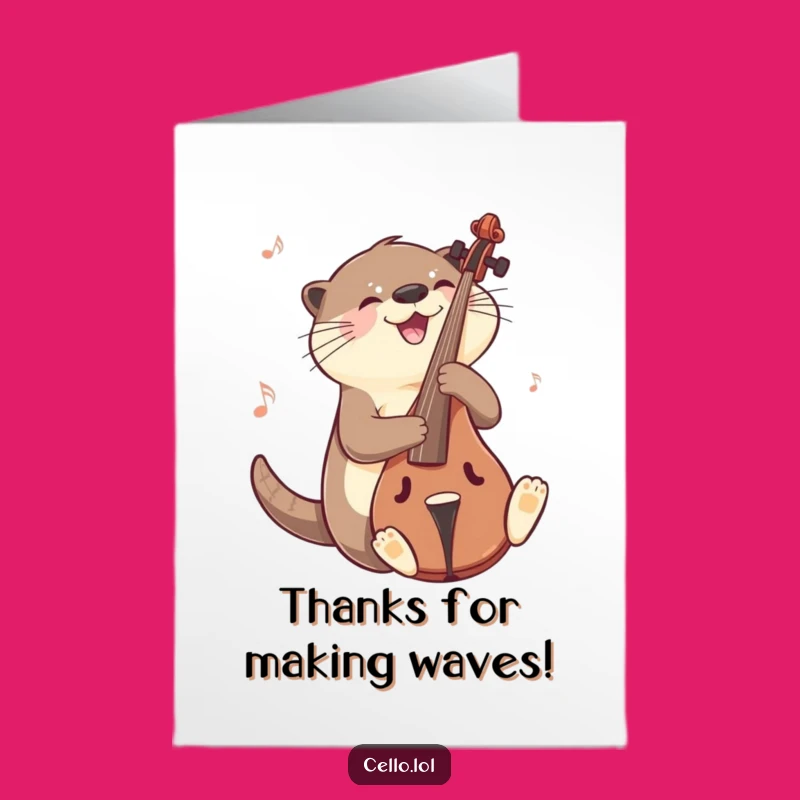Free Printable Thank You Card: Otter Cellist Thanks, Express Joy