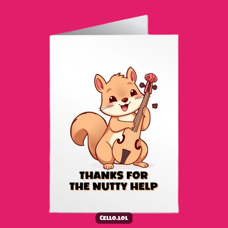 Free Printable Thank You Card: Squirrel's Delightful Thanks, Downloadable for Cheerful Gratitude