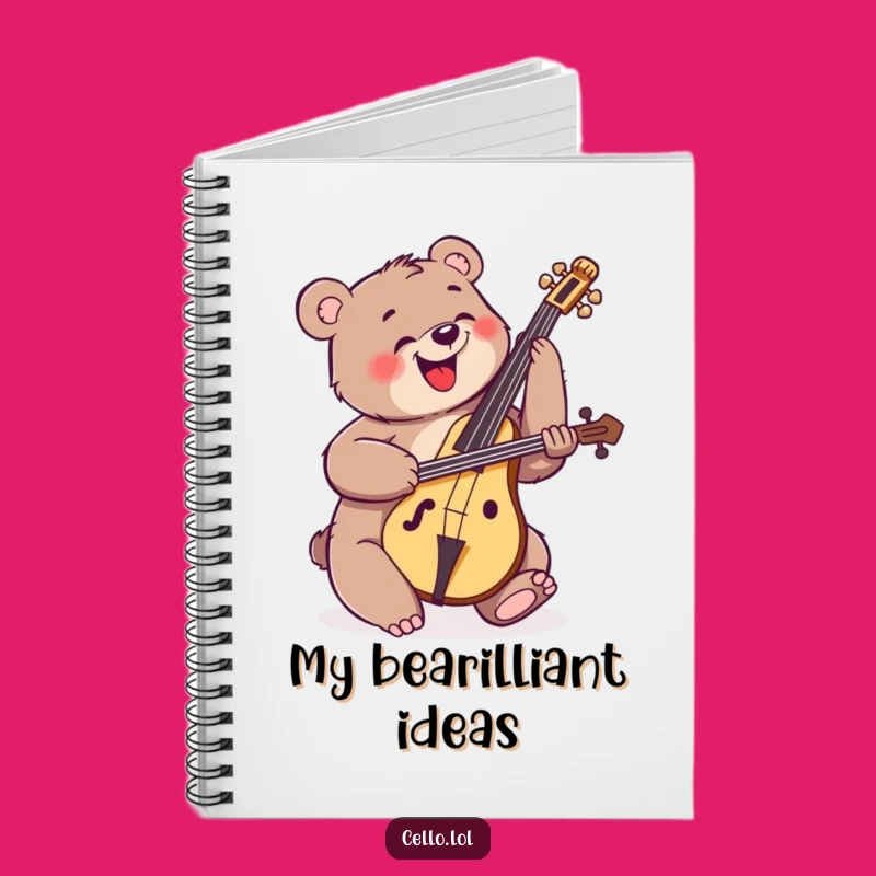 Funny Bear Cello Notebook - Capture Your Energetic Ideas with This Musical Journal