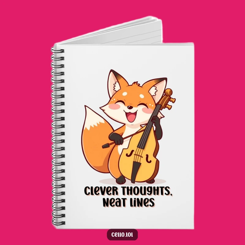 Funny Fox Cello Notebook: Jot Down Notes With A Smile Gift