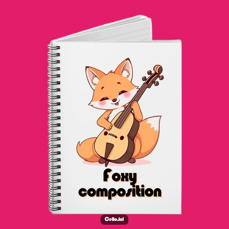 Funny Fox Cello Player Journal - Cheerful Notes & Humorous Cover