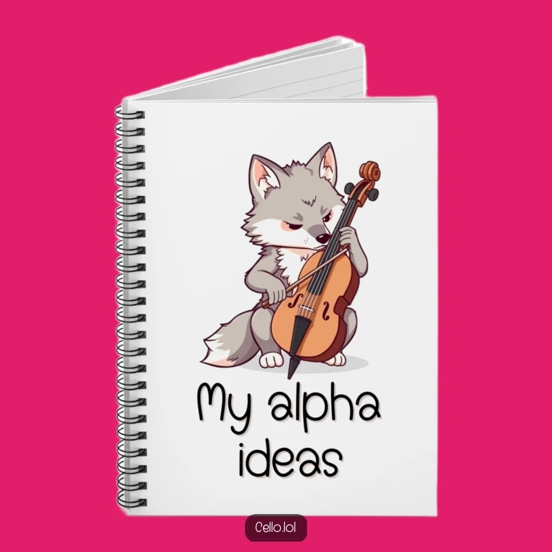 Funny Wolf Cello Notebook - Record Your Focused Thoughts with This Musical Journal