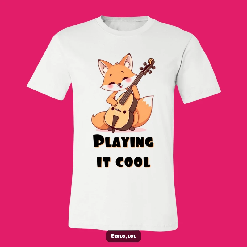 Funny Fox Cello Player T-Shirt - Cheerful Musician & Humorous Apparel