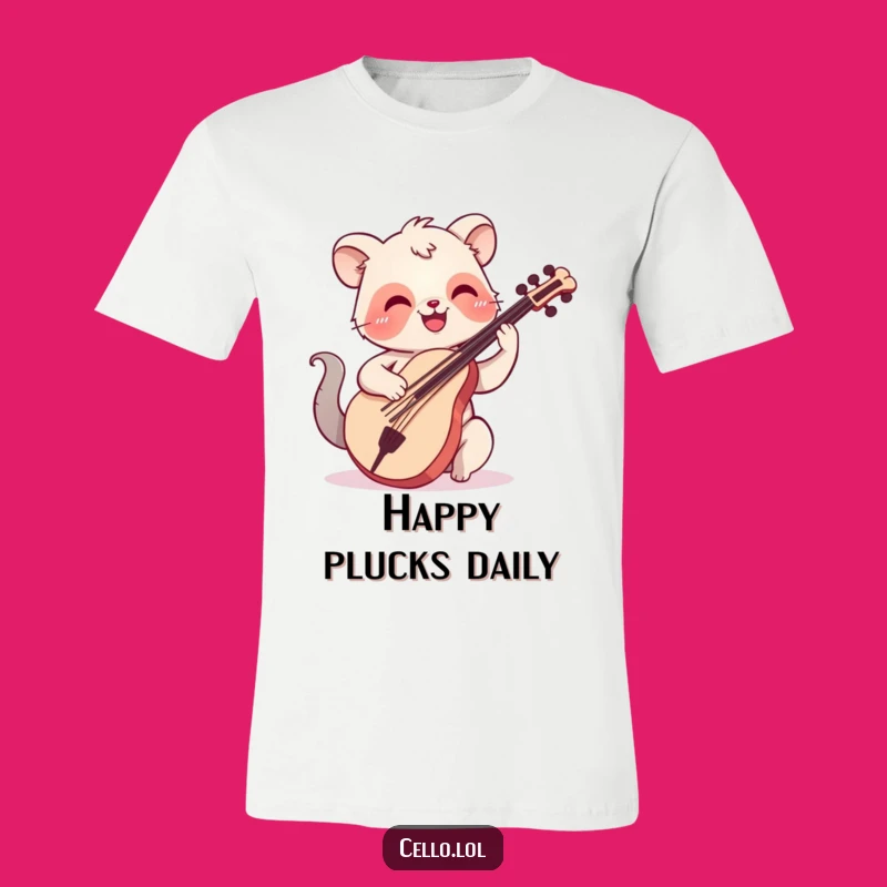 Funny Happy Cello Plucker Tee - Smiling Music Lover T-Shirt Gift
