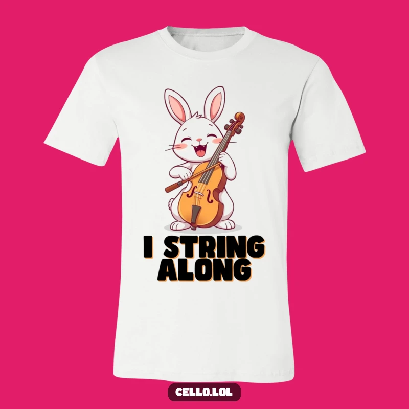 Funny Rabbit Cello T-Shirt - Wearable Joy for Music Lovers and Animal Fans