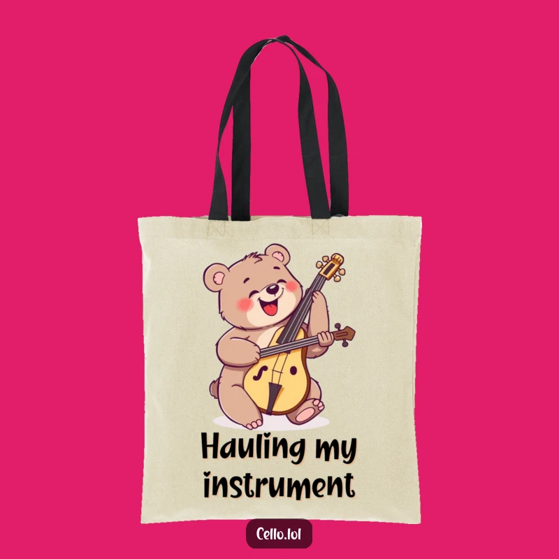 Funny Bear Cello Tote Bag - Haul Your Tunes and Smiles with This Energetic Accessory