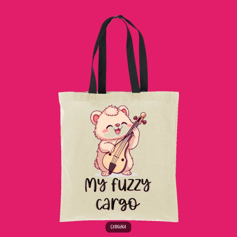 Funny Fuzzy Cello Tote Bag - Carry Your Music Passion Anywhere