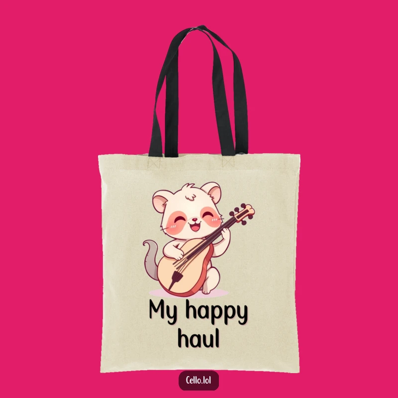 Funny Happy Cello Tote Bag - Carry Your Music and Smiles Anywhere